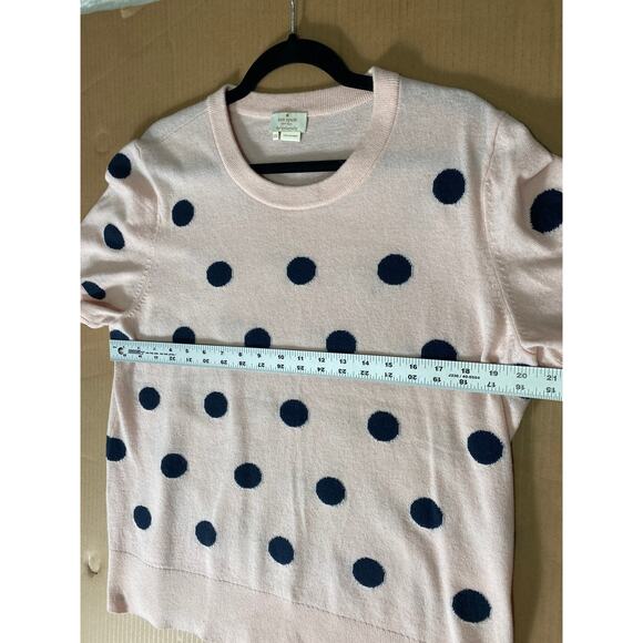 KATE SPADE SWEATER XXL PINK CASHMERE WOOL POLKA DOT SHORT SLEEVE - Picture 8 of 10